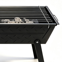 Barbecue portable robuste en acier inoxydable pour camping en plein air, style argentin, au charbon de bois