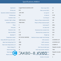 Moteur d'actionneur CubeMars AK80-8 KV60 pour robot quadrupède, exosquelette, moteur CC sans balais à couple élevé, module dynamique