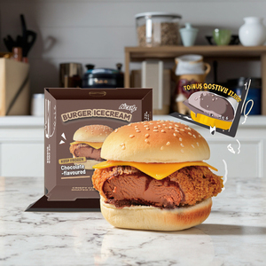<span class=keywords><strong>NiCEME</strong></span> personnalisé haut de gamme Hamburger crème glacée saveur de chocolat amusant desserts glacés couleurs artificielles boîte emballage nécessite - Product Image 1