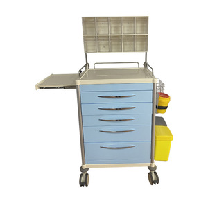 Carrito de Anestesia Médica ABS Azul Cielo con 5 Cajones, Carro de Tratamiento Multifuncional para Quirófano - Product Image 1