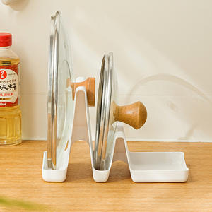 Étagère de rangement multifonctionnelle <span class=keywords><strong>pour</strong></span> couvercles de casseroles, comptoir de cuisine et salle de bain, en PP, à fixation murale, <span class=keywords><strong>pour</strong></span> ustensiles de cuisine (cuillères, spatules) - Product Image 4