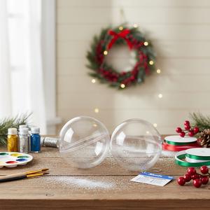 Sfera di Plastica Trasparente Peiyong 8CM Modello 689222 per Artigianato Fai-da-Te e Decorazioni Natalizie - Product Image 3