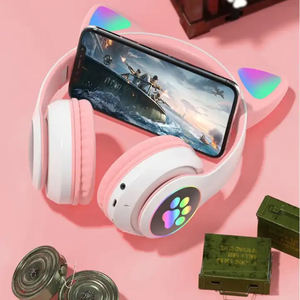 STN28 Sistema de Resplandor LED Cómodo Auricular Inalámbrico con Oreja de Gato Sonido Estéreo Almacenamiento de Tarjeta TF para DJ Deportes Juegos/<span class=keywords><strong>Escuchar</strong></span> Películas - Product Image 4