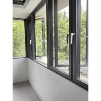 Fenêtres à triple vitrage insonorisées en alliage d'aluminium, design classique, verticales, résistantes au froid, pour cuisine et salle de bain