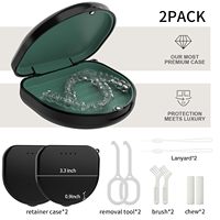 Étui portable écologique pour appareil orthodontique, étui pour aligneur dentaire avec outil de retrait et brosse
