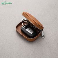 Porte-clés en cuir pour homme et femme, organiseur de clés de voiture, étui à clés zippé, pochette unisexe