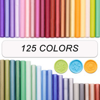 Mini bâton de cire de peinture au feu 125 couleurs 10*0.7cm petit bâton de verre peut être mélangé couleurs compatibles avec pistolet à cire