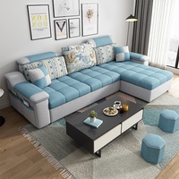 Ensemble de canapés en tissu en forme de L pour petits appartements, style moderne simple, trois-quatre places, combinaison de style nordique, canapé économique