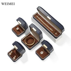WEIMEI Coffret à bijoux en velours rose Emballage cadeau en cuir avec logo personnalisé - Product Image 5