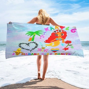 Lovely <span class=keywords><strong>Karol</strong></span> <span class=keywords><strong>G</strong></span> Famous Stars Impreso Microfibra Terry Toalla de <span class=keywords><strong>playa</strong></span> Personalizable Toalla de <span class=keywords><strong>playa</strong></span> personalizada - Product Image 3