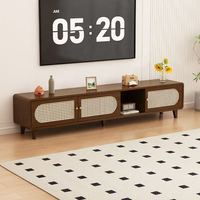 Meuble TV Rosegia en bois massif de noyer, style Shaker, simple et moderne, facile à assembler, pour salon, usage domestique, sur pied, écologique