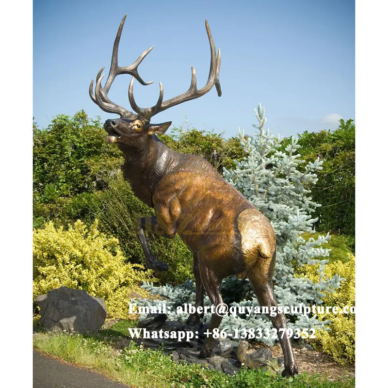 Large Bronze Elk Sculpture For Sale