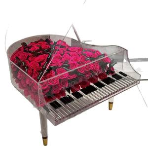 Regalo de Navidad, Halloween o Confesión, Rosa Eterna en Caja de Acrílico con Forma de Piano, Modelo XB-030, para Novia, Esposa, Cumpleaños - Product Image 5
