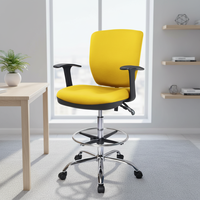 Chaise de laboratoire au design moderne, hauteur réglable, roulettes silencieuses, accoudoirs en coton doux à texture mate, matériau en nylon pour usage scolaire
