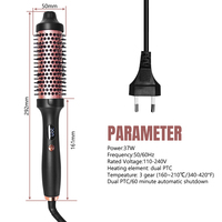 Brosse sèche-cheveux électrique PTC à revêtement céramique LED avec réglages de chaleur ajustables - Outil de coiffage volumisant en une seule étape