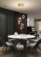 Lustre suspendu moderne en laiton personnalisé pour restaurant bar île éclairage simple lustre suspendu de cuisine pour escalier de maison