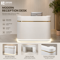 Bureau de réception moderne en bois blanc minimaliste de haute qualité avec tiroirs de rangement, durable pour le bureau, le commerce et la vente au détail