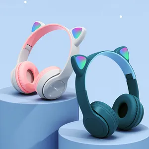 Factory Price Hot Selling P47M Cat Ear TWS Oem Earphone Wireless Sport Cute Headset Stereo Sound Earbuds