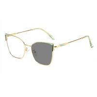 Gafas de ojo de gato con luz anti-azul, monturas de gafas ópticas de Metal a la moda para ordenador, gafas al por mayor, gafas para mujer