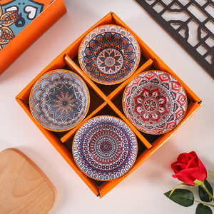 ชุดตะเกียบโลโก้ OEM สำหรับใช้ในบ้าน บริษัท กล่องของขวัญสไตล์ยุโรป ชุดชามเซรามิกโบฮีเมียน ชุดของขวัญเครื่องใช้บนโต๊ะอาหาร - Product Image 4