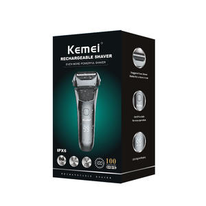 เครื่องโกนหนวดไฟฟ้า Kemei แบบหัวคู่ลอยตัว ระบบใบมีดแบบลูกสูบ กันน้ำระดับ IPX7 ชาร์จแบบ Type C สำหรับผู้ชาย รุ่น KM 8512 - Product Image 2