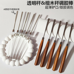 Japanese Style Nail Gel Mixing Stick Wooden Handle Ultra Thin Shovel For Nail Art Color Adjustment Set - Product Image 5