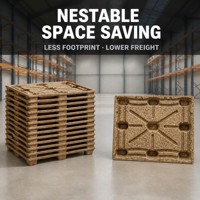 Palettes en bois moulées JD ISPM-15, simple face, 1,05 m x 1,05 m x 130 mm, capacité de charge dynamique de 1,5 t, entrepôt frigorifique industriel