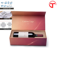 Emballage cadeau de luxe pour bouteille de vin, logo personnalisé OEM ODM, boîtes rigides à fermeture magnétique faites à la main avec insert
