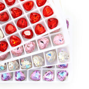 Стразы Selina Crystal <span class=keywords><strong>K9</strong></span> в форме толстого персикового сердца, стеклянные камни для аксессуаров для одежды, головных уборов и вечерних сумок, для DIY-дизайна ногтей - Product Image 1