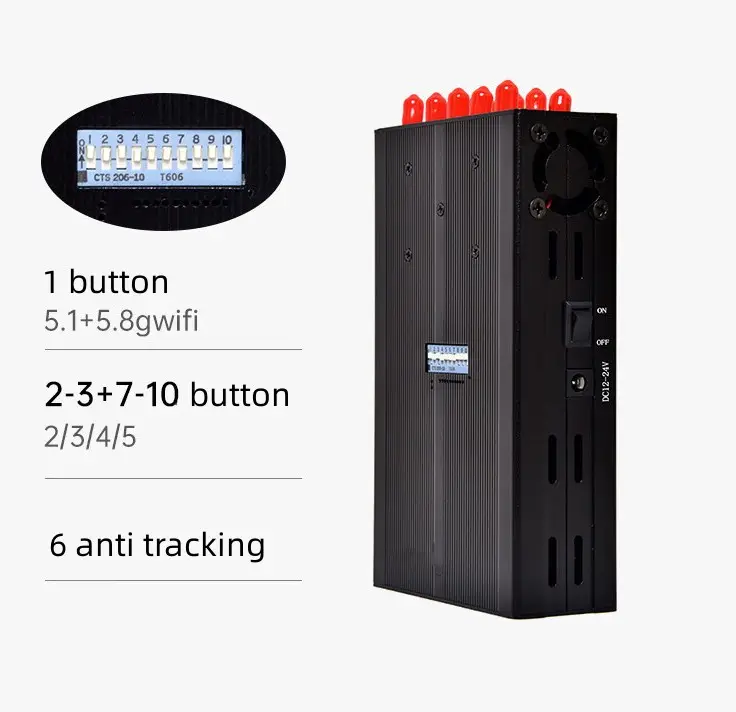 Taşınabilir sinyal Bug dedektörü tarayıcı tekrarlayıcı 10 antenler 2G 3G 4G 5G GPS GSM WIFI cep telefonu Anti-Spy cihazı