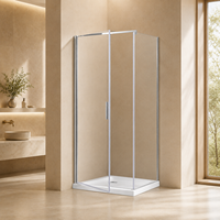 Cabine de douche carrée en verre trempé de 6 mm avec porte pivotante 800-1000 mm x 1900 mm, conception moderne, vente en gros OEM personnalisée