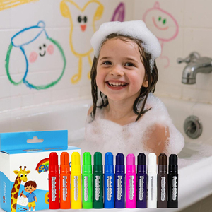 GP Juego de Barras de Pintura Lavables No Tóxicas para Baño, para Niños y Bebés - 12 Colores, Dibujo Borrable y Suave en las Paredes del Bañera - Product Image 1