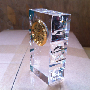 MH-BZ0106 Personalized Crystal Glass <strong>Table</strong> <strong>Clock</strong> - Product Image 5