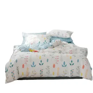 Roupa de cama quatro conjuntos de algodão puro Nantong casa têxtil pequena cama fresca quatro conjuntos de roupa de cama de algodão sarja - Product Image 1