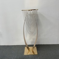 Nouveaux accessoires de mariage en acier de 84 cm pour table de desserts, décorations de bienvenue, arrangement de fond de scène, support à fleurs creux