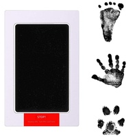Cadre photo commémoratif pour empreintes de pattes d'animaux de compagnie, en plastique, avec tampon encreur sans lavage, pour affichage sur bureau, souvenir de l'empreinte de la main ou du pied de chien ou de chat