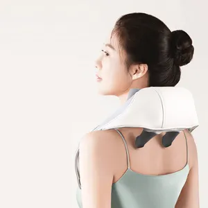 Derin yoğurma boyun el şeklinde masaj kablosuz Shiatsu elektrikli ısıtma boyun ve omuz masajı kas ağrısı rahatlama için