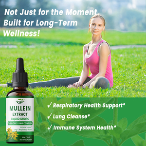 Private Label OEM Mullein Drops for Lungs Organic Liquid Mullein Leaf Extract Supplement Respiratory & Immune Support - Product Image 3