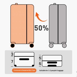 Nouvelle <span class=keywords><strong>valise</strong></span> à ouverture frontale zippée, <span class=keywords><strong>valise</strong></span> de cabine 20 pouces pour femme, <span class=keywords><strong>valise</strong></span> trolley 24 pouces pour homme - Product Image 2