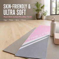 Serviette de sport Eastsunshine personnalisée avec logo, en microfibre à séchage rapide, tricotée en trame, rose et gris, bicolore, pour la gym et le fitness