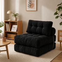 Canapé moderne en chenille tuftée de couleur personnalisée avec dossier, chaise portable inclinable et pliable pour appartement et salon