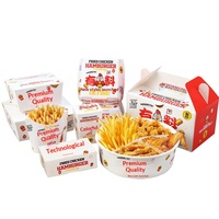 Boîte d'emballage jetable en carton pour nuggets de poulet, blocs de poulet, frites, ailes de poulet, snacks, plats à emporter - Marque Colonel Chicken