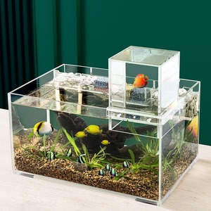 Aquarium créatif en métal à pression négative, tour à poissons suspendue au-dessus de l'eau, boîte décorative transparente pour paysage aquatique - Product Image 3