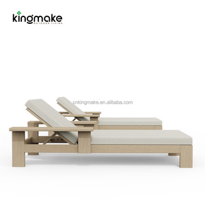 Set di Mobili da Esterno in Teak Invecchiato, <span class=keywords><strong>Lettino</strong></span> <span class=keywords><strong>Prendisole</strong></span> Commerciale in Legno per Hotel e Piscina, Sdraio Resistente - Product Image 5