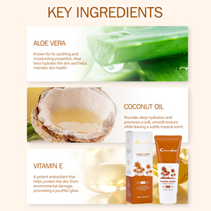 Loción Bronceadora Natural Personalizada con Aloe Vera y Aceite de Coco, Tono Medio a Oscuro, Luminosa para el Cuerpo, Loción Bronceadora para Piel Negra de Fábrica - Product Image 5