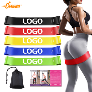 GEDENG Hot Selling Fitness One Color Mini Loop Bands With Custom Printed of Different Strength Resistance Exercise