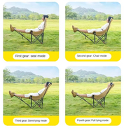 Chaise de camping pliable d'extérieur en fer Oxford durable et légère, réglable et inclinable, pour la plage, la pêche, la randonnée, les voyages et les pique-niques