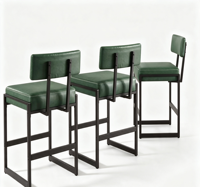 Chaise de bar moderne en cuir empilable, légère, durable, écologique, stable, avec pieds en fer, pour usage commercial, extérieur, maison, bureau, hôtel