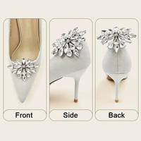 Broche de décoration pour chaussures de mariée à talons hauts pour femmes, en alliage de strass et cristaux, avec boucle à clip CN;FUJ