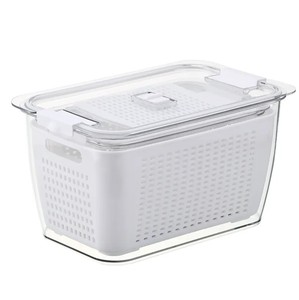 Stackable Produce Saver, Organizer Bins/Storage Containers with Removable Drain Tray